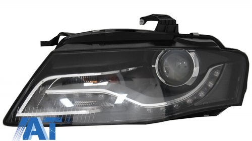 Faruri Xenon Cu Lumini de zi Integrate LED (DRL) compatibil cu Audi A4 B8 8K (09.2007-10.2011) Negre