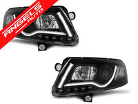 Faruri XENON Faruri TUBE LIGHT DRL Negru potrivite pentru AUDI A6 C6 04-08