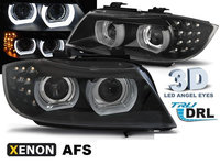 Faruri XENON LED DRL BLACK AFS BMW seria 3 E90/E91 2009-2011