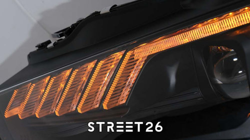 Faruri Xenon LED DRL compatibil cu Audi A4 B8 Facelift (2012-2015) Negru Semnal Dinamic A4 B9.5 Design