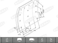 Ferodou sabot frana (410x175. Dimensiuni mari de 2mm) RVI KERAX VOLVO B7 F10 F12 F16 FH12 FH16 FL10 FL12 FL7 FM10 FM12 FM7 YORK 2783 2953