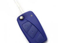 Fiat - Carcasa cheie tip briceag, 2 butoane, albastru CC124