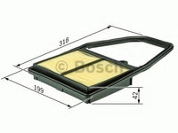 Filtru aer 1 457 433 322 BOSCH pentru Honda Civic Honda Stream Honda Edix Honda Fr-v