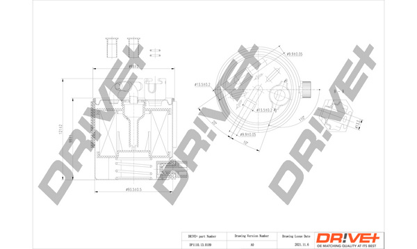 Filtru combustibil (DP1110.13.0109 DP1110130109 Dr!ve+) NISSAN DUALIS, QASHQAI / QASHQAI +2|MURANO|QASHQAI / QASHQAI +2|X-TRAIL