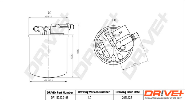 Filtru combustibil (DP1110.13.0198 DP1110130198 Dr!ve+) INFINITI,MERCEDES-BENZ A-CLASS|B-CLASS|C-CLASS|CLA|CLS|E-CLASS|G-CLASS|GL-CLASS|GLA-CLASS|GLC|GLE|GLK-CLASS|GLS|M-CLASS|Q30|QX30|R-CLASS|S-CLASS