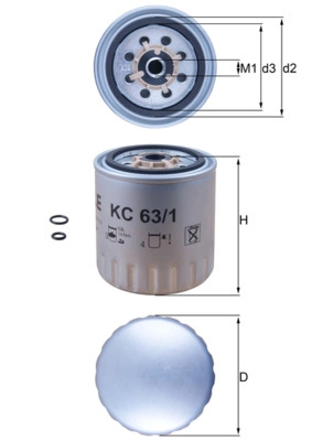 Filtru combustibil MAHLE KC63/1D model SSANGYONG K