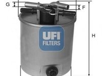 Filtru combustibil NISSAN DUALIS (J10, JJ10), NISSAN X-TRAIL (T31), RENAULT KOLEOS (HY_) - UFI 24.026.01