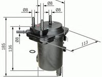 Filtru combustibil RENAULT CLIO II caroserie (SB0/1/2_) - OEM - BOSCH: 0450907011|0 450 907 011 - W02639562 - LIVRARE DIN STOC in 24 ore!!!