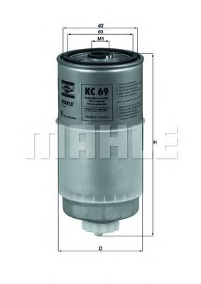 Filtru combustibil VW PASSAT Variant (3B5) (1997 - 2001) MAHLE ORIGINAL KC 69