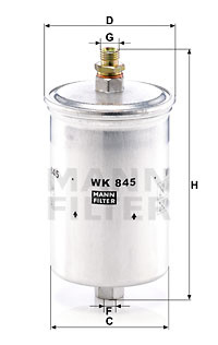 Filtru combustibil (WK845 MANN-FILTER) ISDERA,MERC