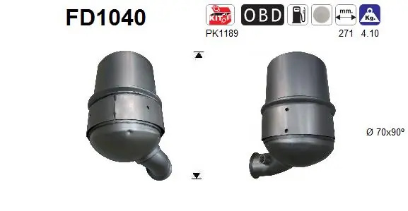 Filtru de particule AS CITROËN BERLINGO MULTISPACE (B9) 2008-2020 - FD1040