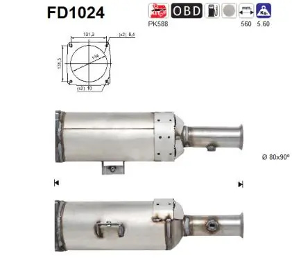 Filtru de particule AS CITROËN C8 (EA_, EB_) 2006-2011 - FD1024