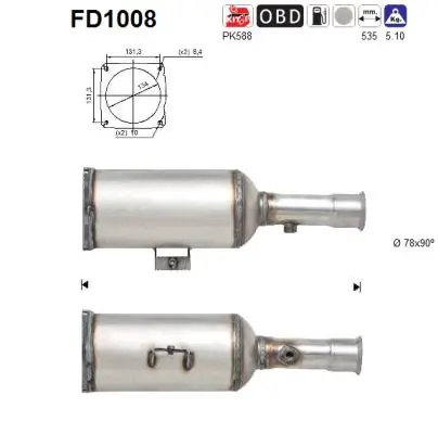 Filtru de particule AS FIAT ULYSSE (179_) 2002-2006 - FD1008