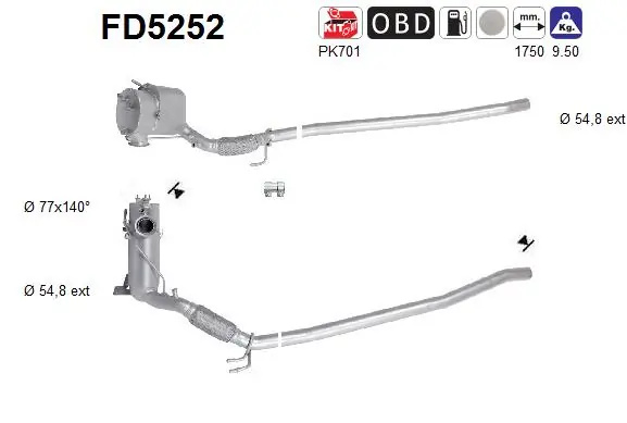 Filtru de particule AS VW PASSAT B6 (3C2) 2005-2010 - FD5252