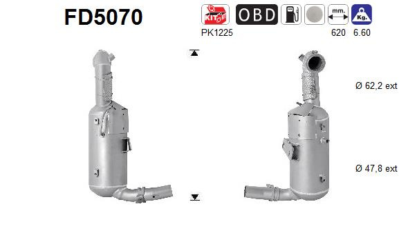Filtru funingine/particule, sist.de esapament AS FD5070 la OPEL CORSA D (S07) 2006 2007 2008 2009 2010 2011 2012 2013 2014
