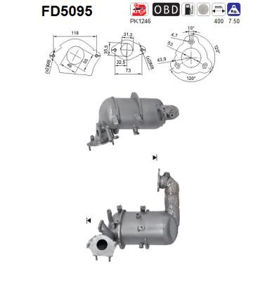 Filtru funingine/particule, sist.de esapament AS FD5095 model RENAULT MEGANE III cupe (DZ0/1_) 2011 2012 2013 2014 2015