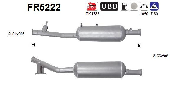 Filtru funingine/particule, sist.de esapament AS FR5222 la masina TOYOTA PROACE caroserie (MDZ_) 2016 2017 2018 2019 2020 2021