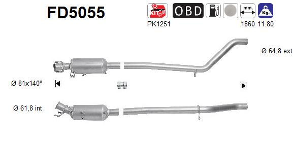 Filtru funingine/particule, sist.de esapament AS FD5055 pentru MERCEDES-BENZ A-CLASS (W176) 2012-2018