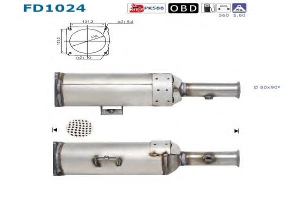 Filtru particule esapament/ DPF # CitroEn Jumpy 2.0 citroen dispatch hdi 140 motorina 136cp/100kw RHR (DW10BTED4) 2007 2008 2009 2010 2011 2012 2013 2014 2015 2016 2017 2018 2019 2020 2021 2022 2023 2024 2025 # FD1024 # AS