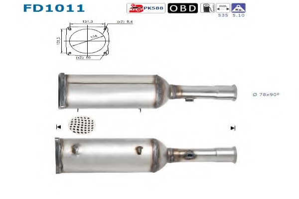 Filtru particule esapament/ DPF # Peugeot 807 2.2 [e] hdi motorina 128cp/94kw 4HW (DW12ATED4); 4HW (DW12BTED4); 4HW (DW12TED4); 4HX (DW12TED4/FAP) 2002 2003 2004 2005 2006 2007 2008 2009 2010 2011 2012 2013 2014 2015 2016 2017 2018 2 # FD1011 # AS