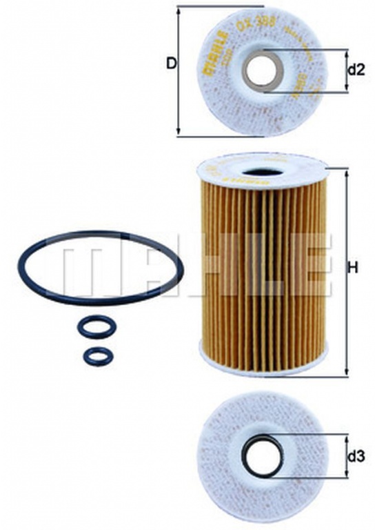 Filtru ulei AUDI A4 8K2 B8 MAHLE ORIGINAL OX388D