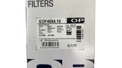 Filtru ulei AUDI A6/S6 IV Saloon (4G2, C7, 4GC) [ 2010 - 2018 ] Open Parts EOF4054.10