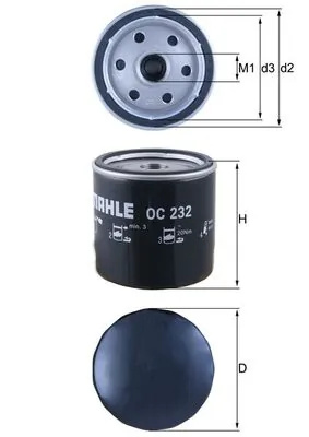 Filtru ulei MAHLE FORD TRANSIT platou / sasiu (V_ 