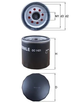 Filtru ulei MAHLE VAUXHALL CORSA Mk IV (E) (X15) 2014-2019 - OC 1421