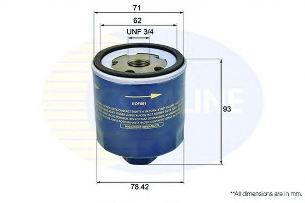 Filtru ulei VW CADDY II pick-up 9U7 COMLINE EOF061