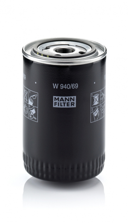 Filtru ulei (W 940/69 W94069 MANN-FILTER) IRISBUS,IVECO,MITSUBISHI,MULTICAR,OTOKAR,TEMSA Canter (FB7, FB8, FE7, FE8)|CENTRO, M-2010|CITY, DAILY CITYS|DAILY|DAILY LINE|DAILY TOURYS|Fumo|MASSIF|PRESTIJ