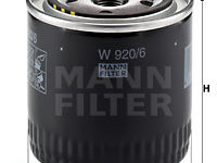 Filtru ulei (W9206 MANN-FILTER) CHRYSLER,DODGE,GAZ,JEEP,NISSAN,PIAGGIO,PLYMOUTH