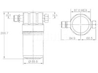 Filtru uscator aer conditionat Audi 80 1991-1995, A4 1994-2000, A6 2001-2004, A6 1997-2001, Cabrio 1991-2000, Coupe (B3), 88-1996, Volkswagen Passat (B5) 2000-2005, Passat (B5) 1997-2000, 89x207mm, MAHLE AD36000S