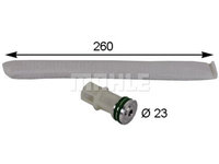 Filtru uscator aer conditionat Citroen C2 2003-2009, C3 2002-2010, C4 Cactus 2018-, Ds3 2010-, Opel Crossland X 2017-, Peugeot 1007 2005-2009 2008 2013- 207 2006- 208 2012-, 23x260mm, MAHLE AD88000S