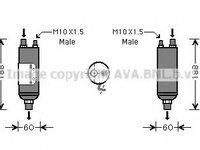 Filtru uscator aer conditionat HYUNDAI SONATA Mk III (EF) (1998 - 2005) AVA QUALITY COOLING HYD117