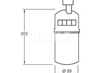 Filtru uscator aer conditionat Renault Grand Scenic 2004-2009, Kangoo 2003-2008, Kangoo 2008-, Kangoo 1997-2003, Megane 2002-2008, Megane 1999-2003, Scenic 2003-2009, 89x203mm, MAHLE AD275000S