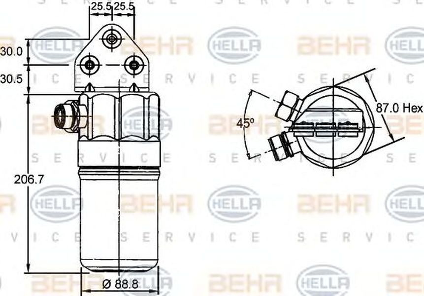 Filtru uscator clima AUDI A4 Avant 8D5 B5 HELLA 8FT 351 192-381