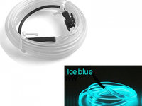 Fir Neon Auto "EL Wire" culoare Albastru Turcoaz, lungime 5M, alimentare 12V, droser inclus AVX-ELW-5M-BT
