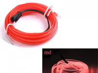 Fir Neon Auto "EL Wire" culoare Rosie, lungime 2M, alimentare 12V, droser inclus AVX-ELW-2M-R