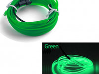 Fir Neon Auto EL Wire culoare Verde lungime 2M alimentare 12V droser inclus