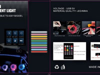 Fir neon cu LED RGB conectare mufa USB si telecomanda 4 metri ERK AL-250223-1