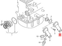 Flansa lichid racire motor Audi A4 8E 2006 2007 2.0 TDI BLB OEM 03G121121C