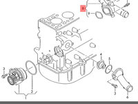 Flansa lichid racire Volkswagen Passat 3C 2.0 TDI Break 2007 OEM 038121132G