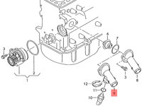 Flansa termostat 03G121121D Vw Passat B6 2.0 TDI 2007 BMP OEM 03G121121D