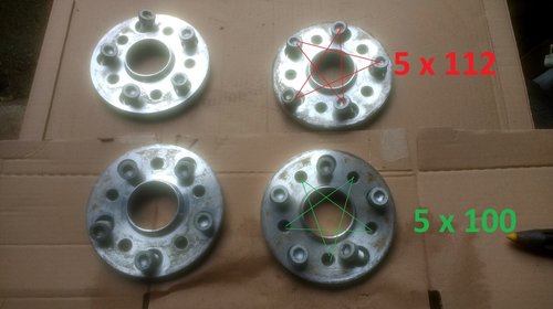 Flanse distantiere Jante 5x100 la 5x112 (Masina) VW Golf Passat Skoda