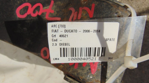 Foaie de arc Fiat Ducato din 2010, motor 2.3 DIesel