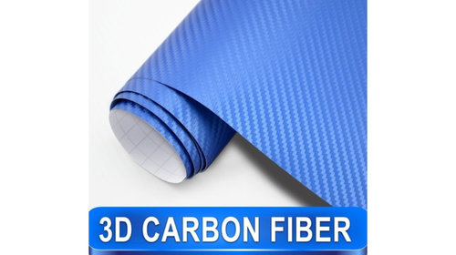 Folie carbon 3D albastra cu tehnologie de eli