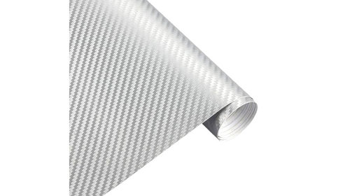 Folie carbon 3D Argintie cu tehnologie de eli