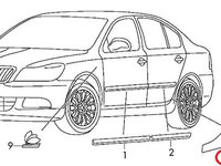 Folie protectie aripa dreapta, spate, Skoda Octavia, Original 1Z0807906E