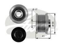 Fulie alternator ALFA ROMEO MITO 955 GATES OAP7052