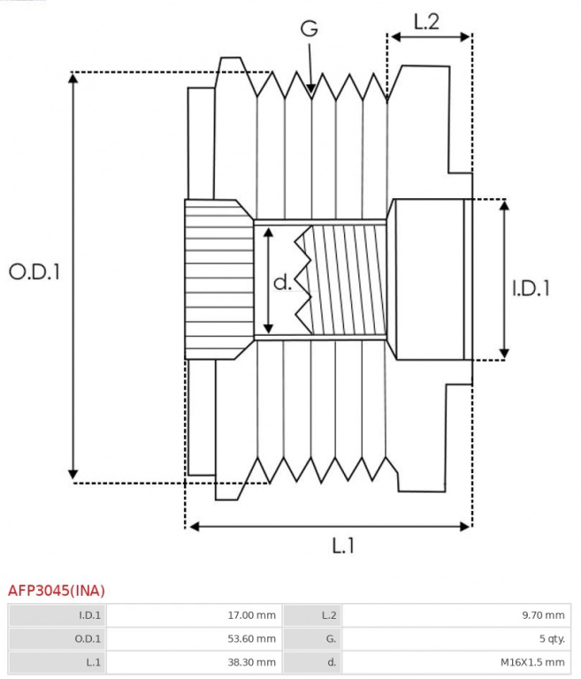 Fulie alternator AS-PL OPEL CORSA D (S07